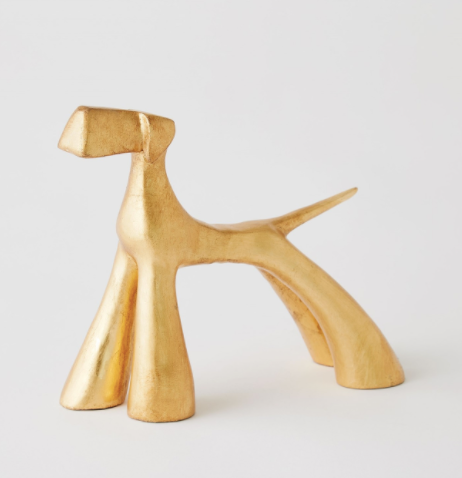 Show Dog Sculpture Gold Leaf