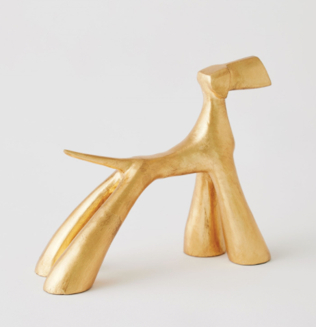 Show Dog Sculpture Gold Leaf