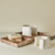 Crescent Printed Vase Matte White Sm