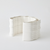 Crescent Printed Vase Matte White Sm