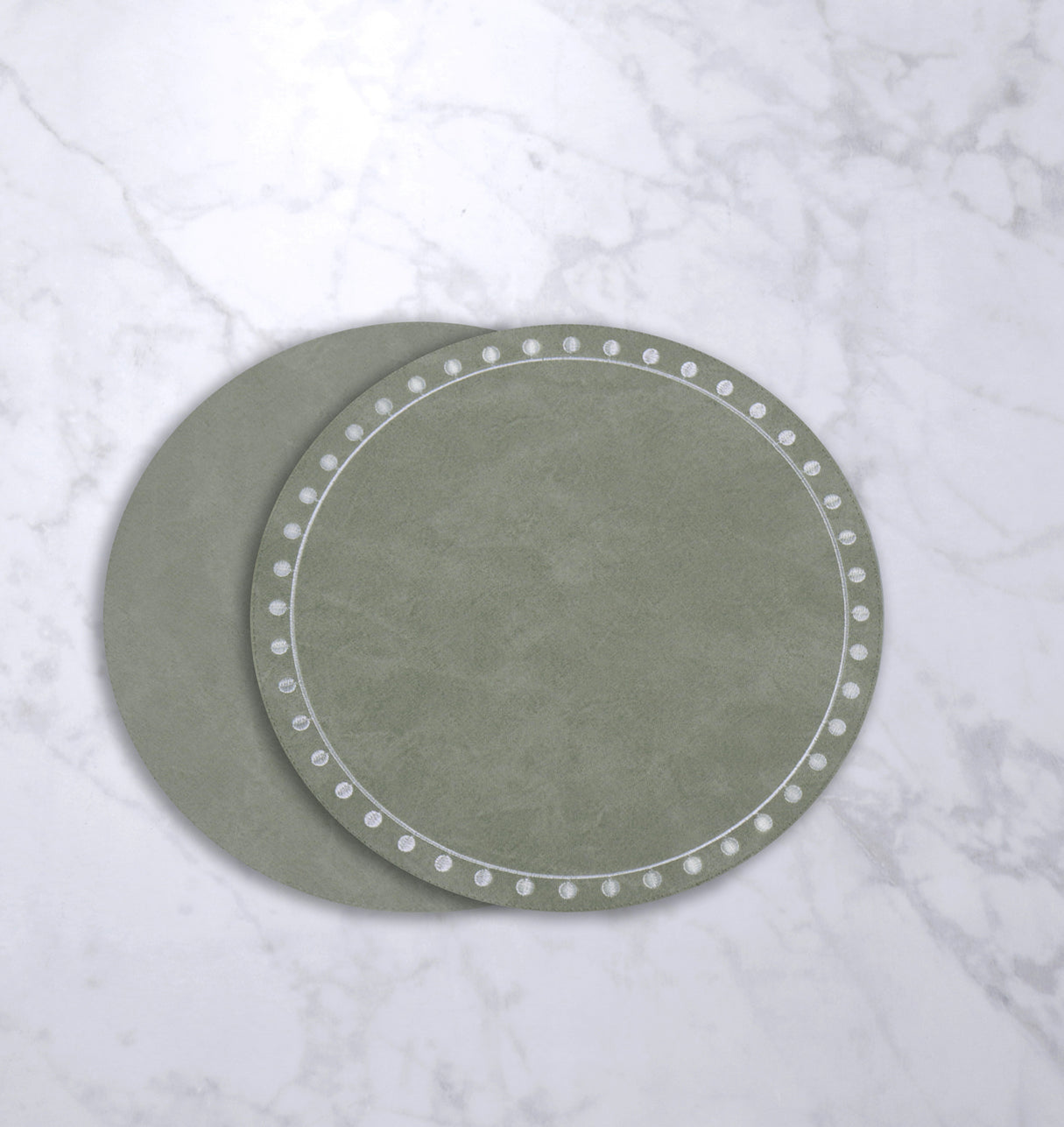 VIDA Round placemats green Set
