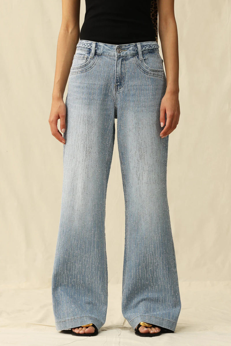 Lucia Wide Leg Jean Lt Blue