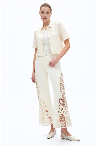 Angola Wide Leg Pant Beige