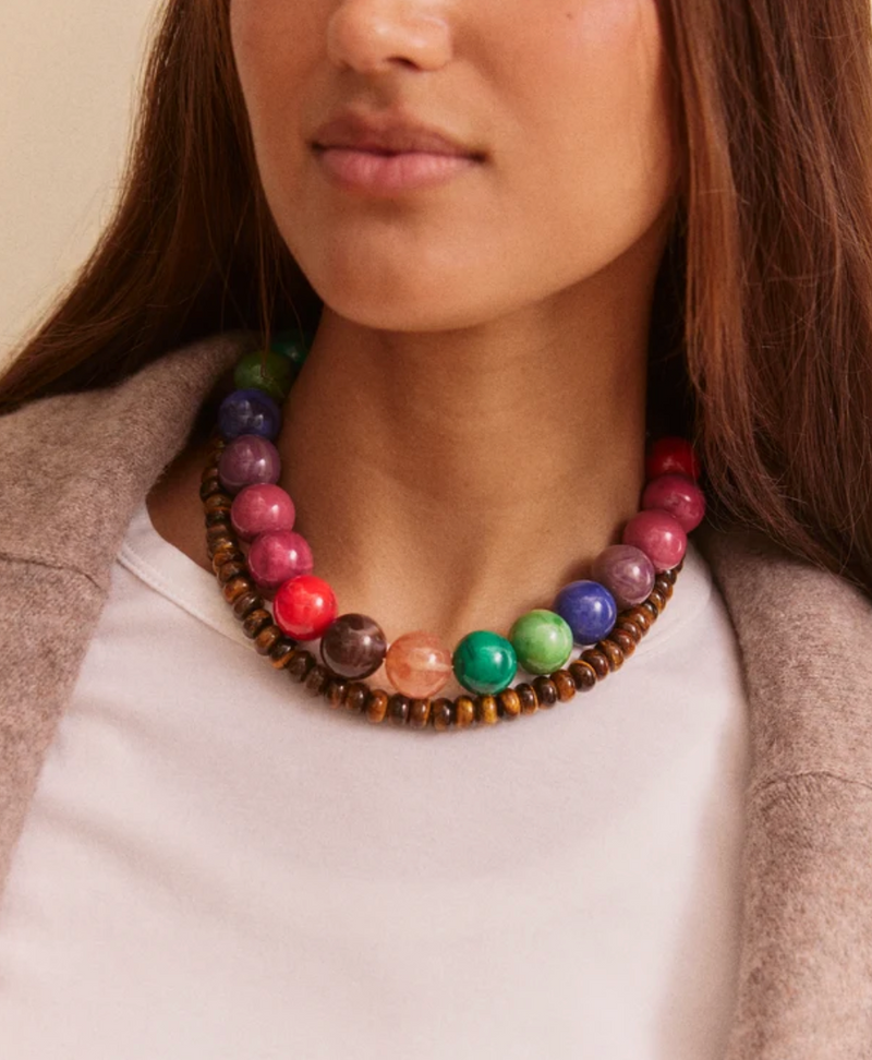 Jane Beaded Necklace Dark Multi