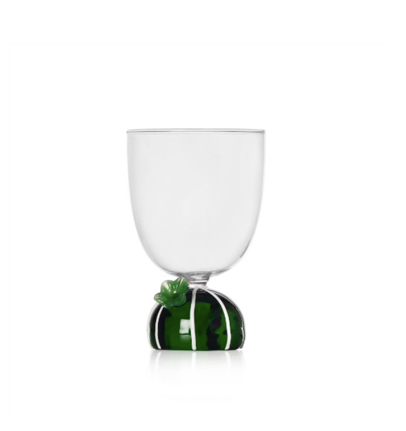 Water Glass Green Flower