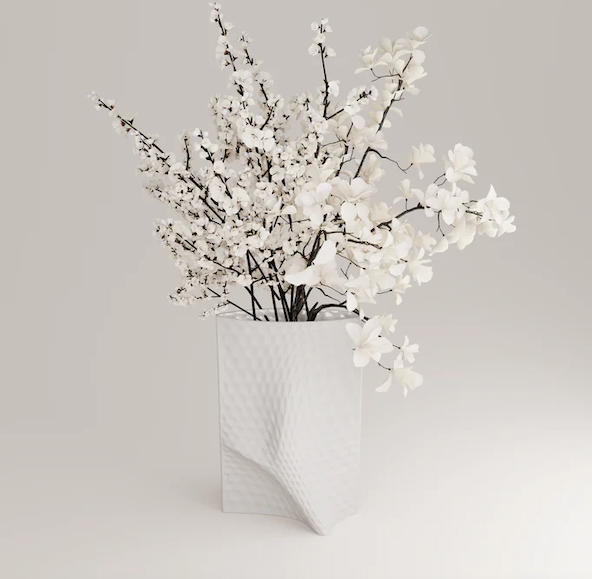 Mathelado Porcelain Vase White