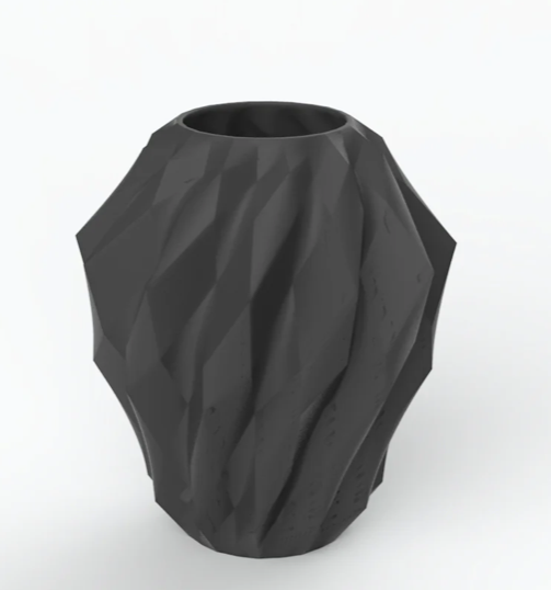 Plissan Geométrico Porcelain Vase Black