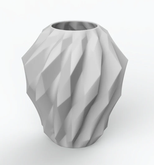 Plissan Geométrico Porcelain Vasela White