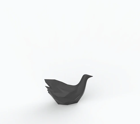 Columbina Porcelain Bird Black