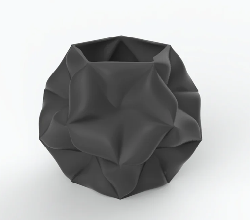 Cosmos Porcelain Vase Black