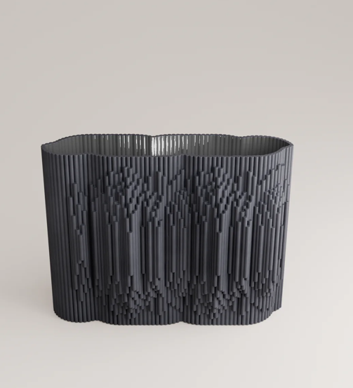 Cinético Porcelain Vase Black