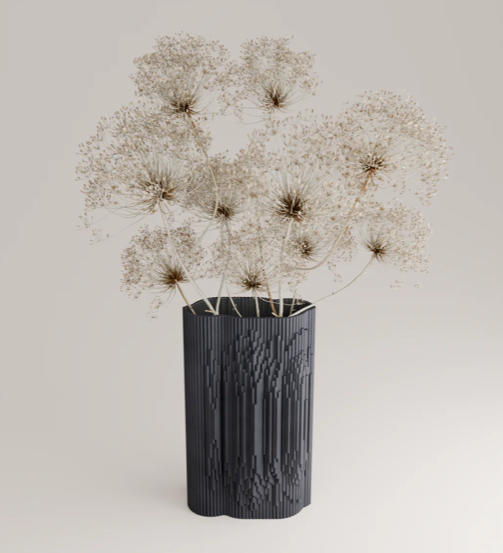 Cinético Porcelain Vase Black