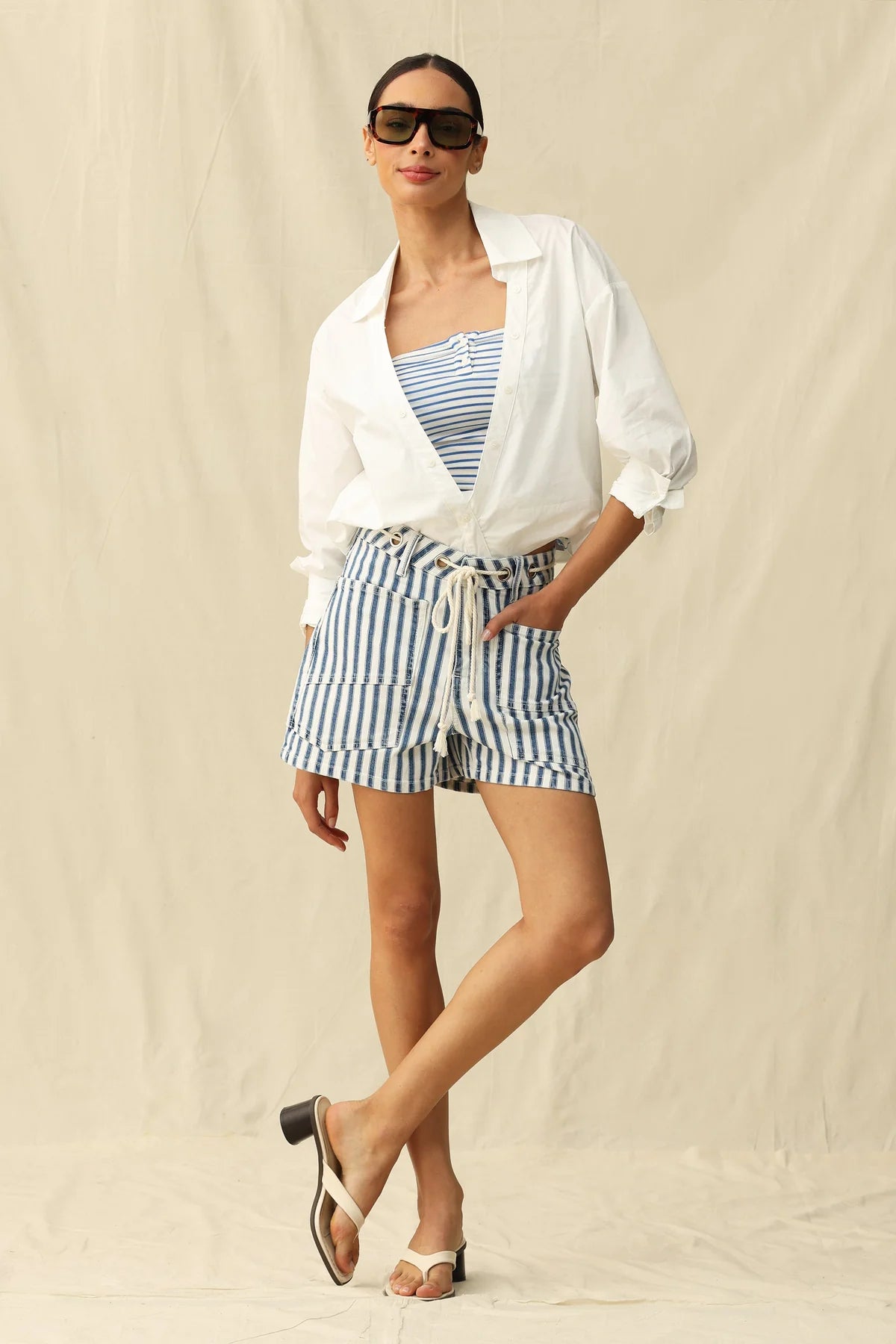 Nigeria Short White and Blue