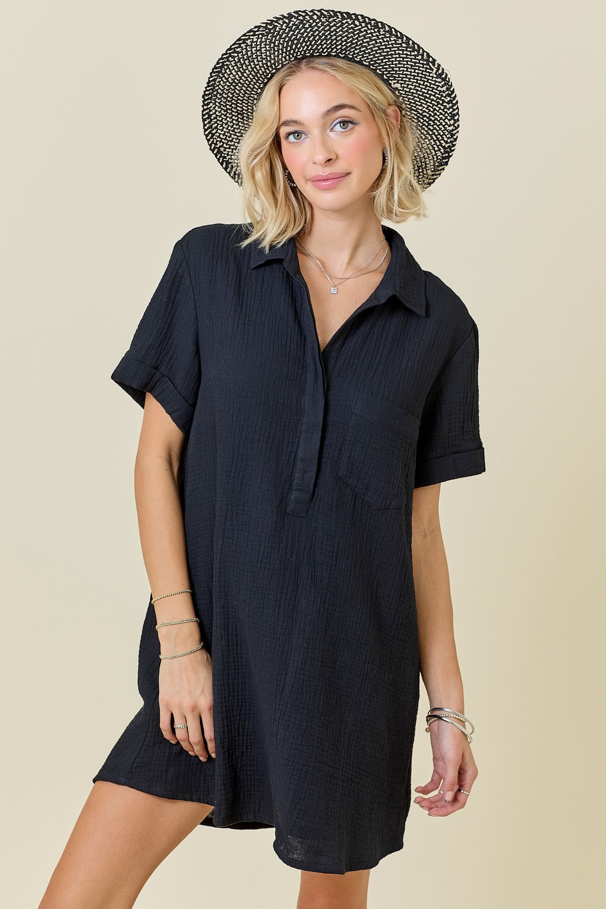 Zizi Shirt Dress Black