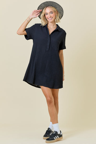 Zizi Shirt Dress Black