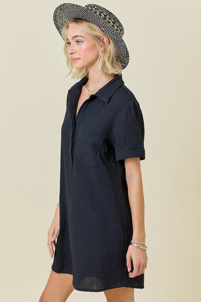 Zizi Shirt Dress Black