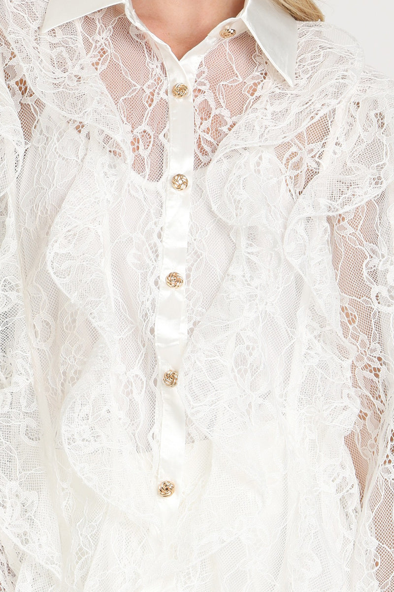 Belinda Blouse Mesh White