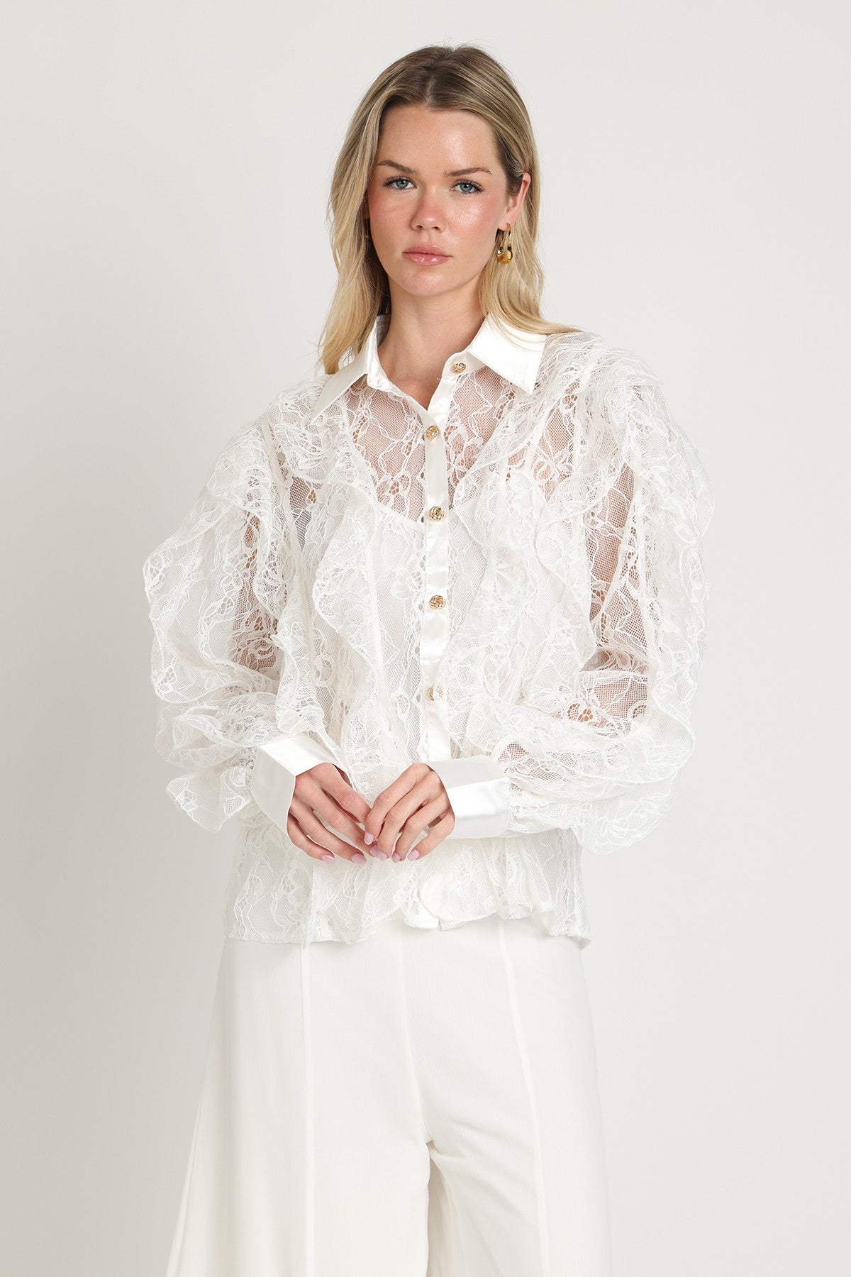 Belinda Blouse Mesh White