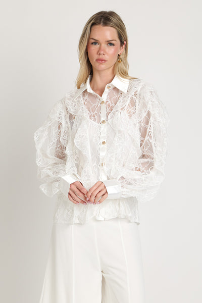 Belinda Blouse Mesh White