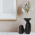 Textured Stoneware Sculptural Vase Matte Black