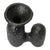 Textured Stoneware Sculptural Vase Matte Black
