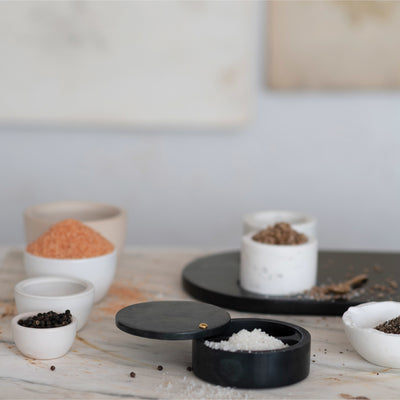 Wood Tray 2 Marble Bowls