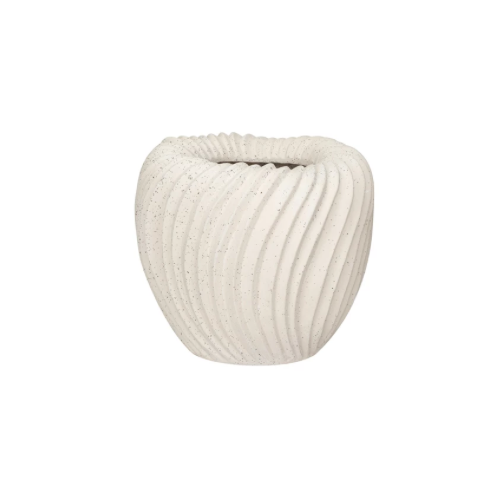 Stoneware Pleated Planter