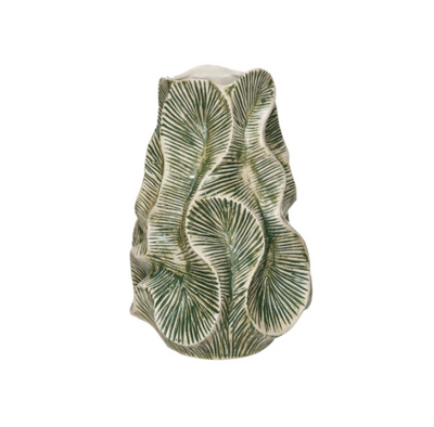 Stoneware Organic Shaped Vase Green