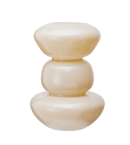 Glass Organic Shaped Vase Opaque Nude Color