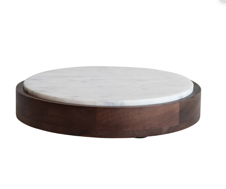 Marble Pedestal Removable Marble Tray Set of 2