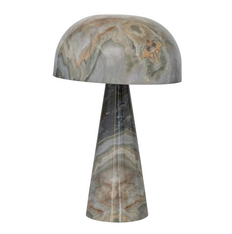 Enameled Metal Table Lamp with Inline Switch Marbled