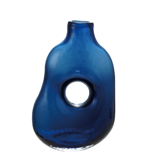 Glass Abstract Vase Blue