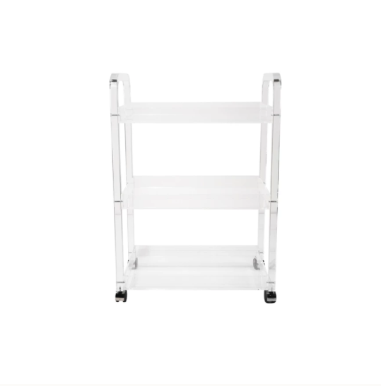 Clear Acrylic 3 Tier Bar Cart on Casters Truck Ship