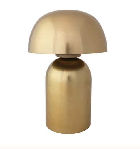 Metal Mango Wood LED Table Lamp w Touch Sensor