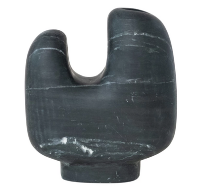 Marble Footed Vase Black