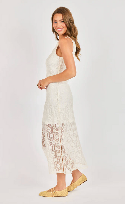 Letters Midi Dress Cream