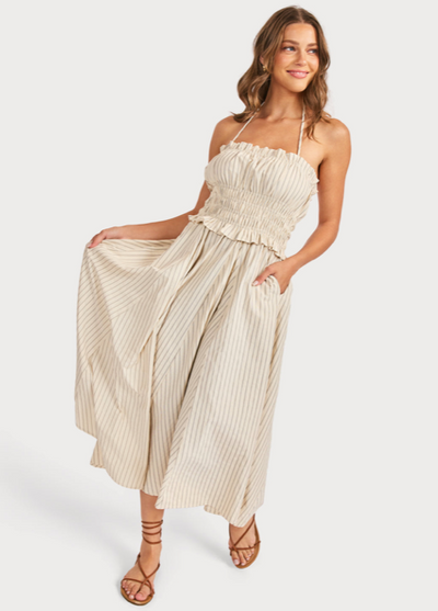 Beauty Midi Dress Cream Black