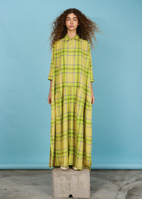 Toni Dress Yellow Tartan