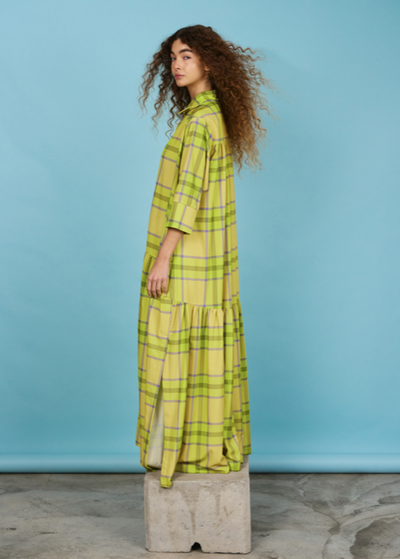 Toni Dress Yellow Tartan