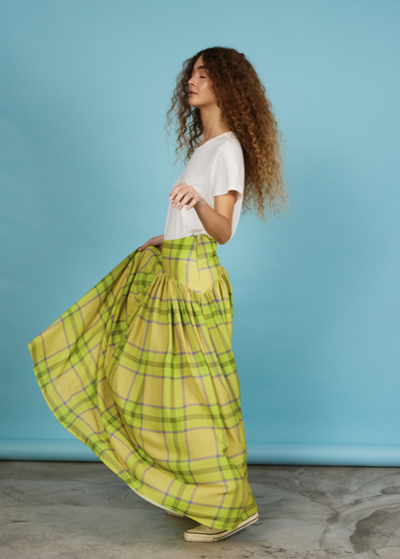 Toni Skirt Yellow Tartan