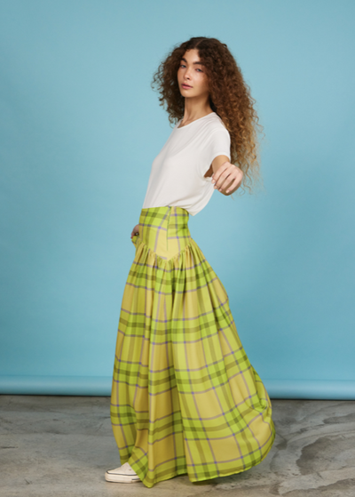 Toni Skirt Yellow Tartan