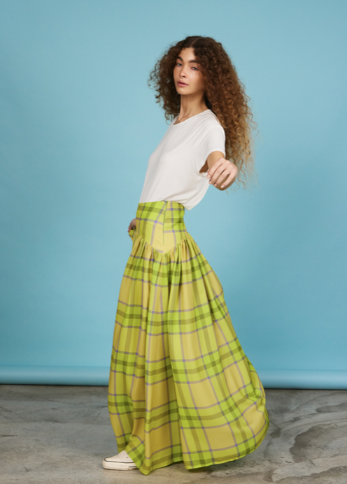 Toni Skirt Yellow Tartan