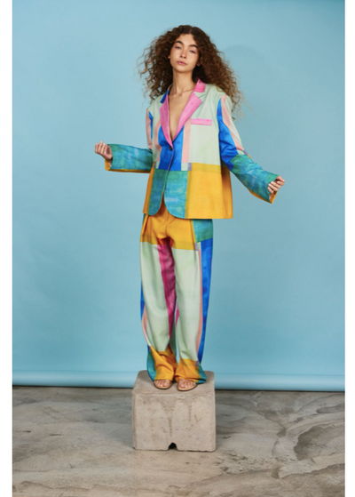 Quinara Blazer Boton Multicolor Pixel