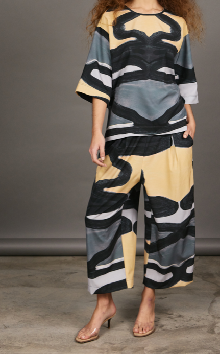 Perola Pant Fit Grey Zigzag