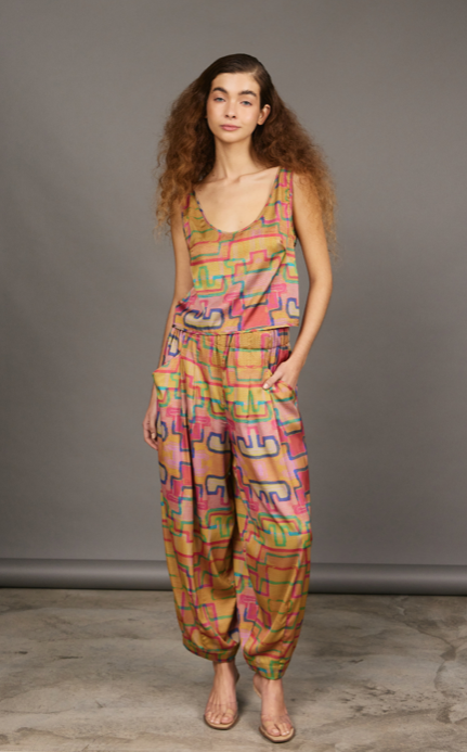 Amelia Top Satin Stairs Multicolor