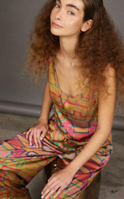 Amelia Top Satin Stairs Multicolor