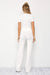 Knit Short Sleeve Top w Rosette and pant Set White