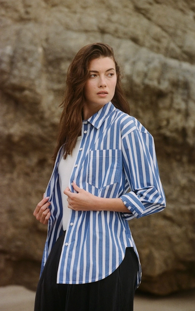 The Sylvia Shirt Woven Blue White