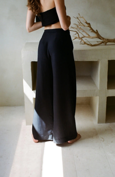 Berdux Wide Leg Pants Woven Black