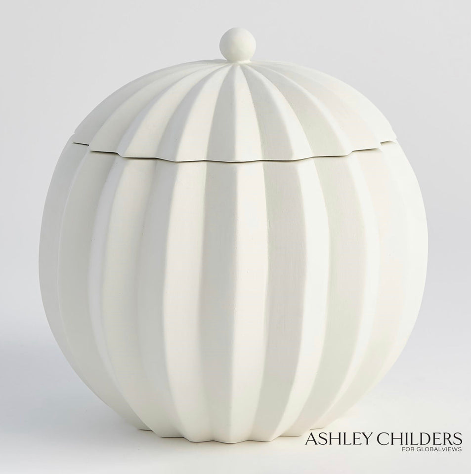 Spicchi Line Bowl w Lid Matte White